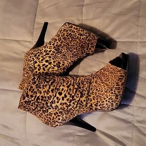 Animal print bootie